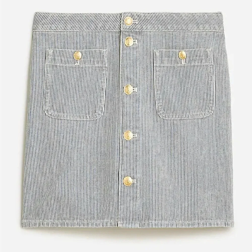 JCrew Striped Denim Mini Skirt - Picture 3 of 8